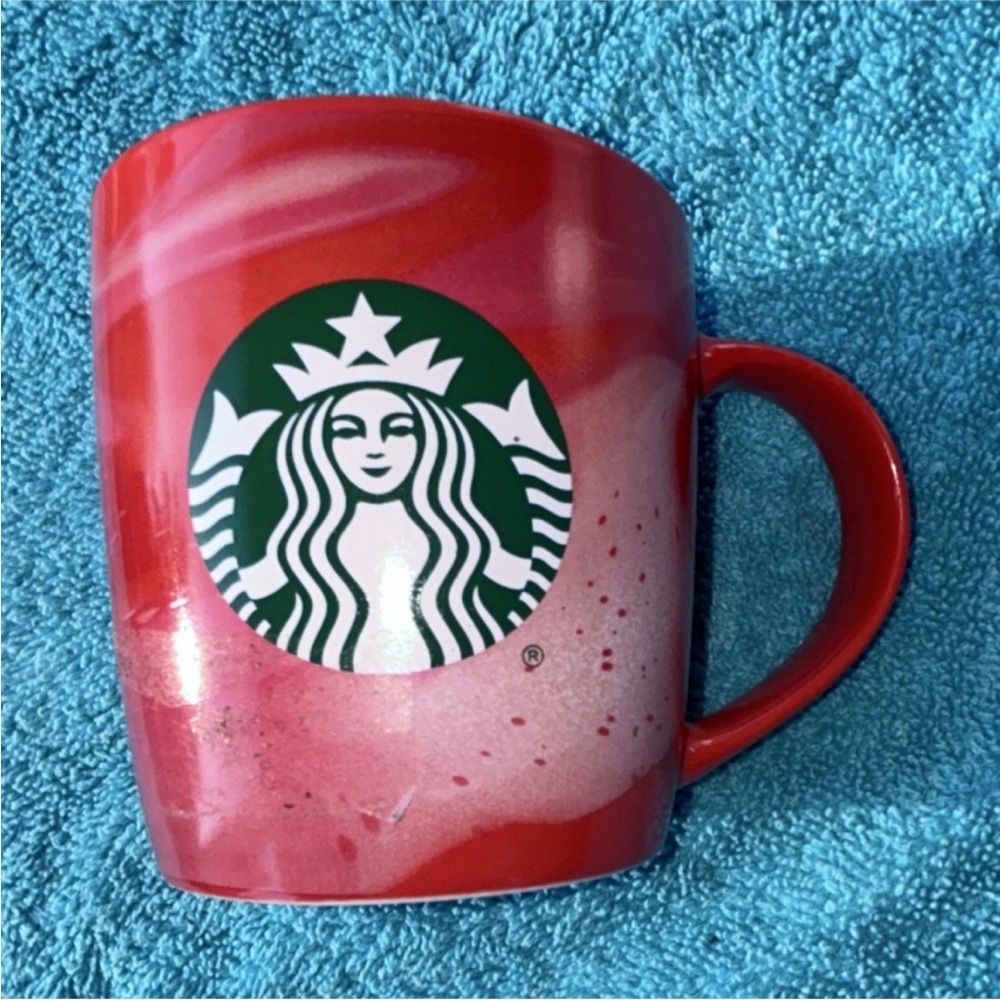 Starbucks Red and Pink Swirl Mug
